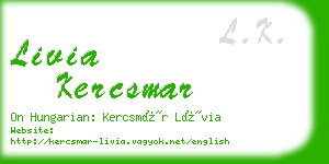 livia kercsmar business card